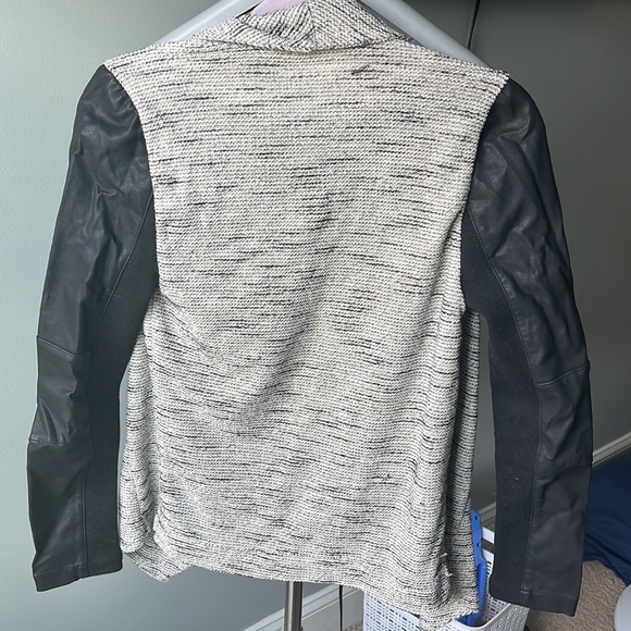 Cardigan/jacket faux leather. Worn a few times. - Picture 2 of 4